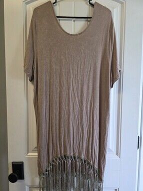 Womens Tshirt Style Dress With Tassles Cute With Cowgirl Boots
